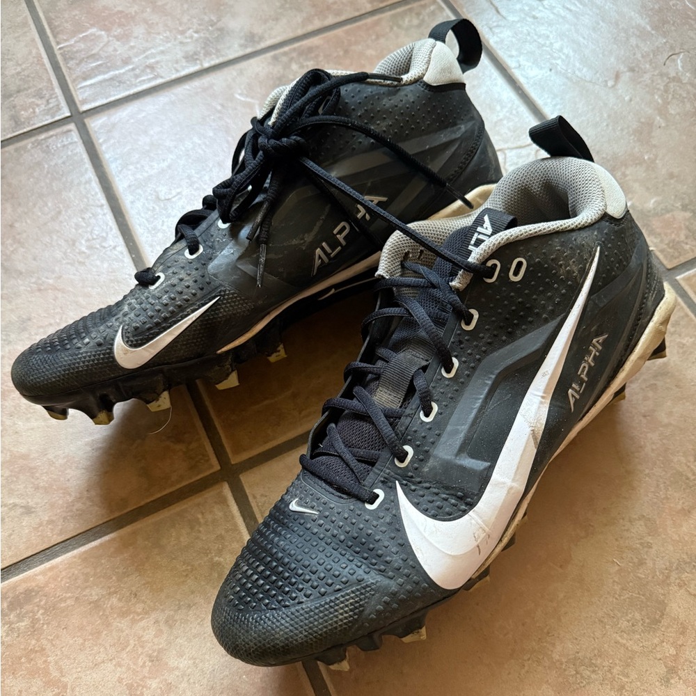 Nike Alpha Black and White Football Cleats